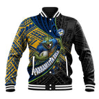 Parramatta Eels Rugby Baseball Jacket Tribal Polynesian Power Art - Lightning Mascot