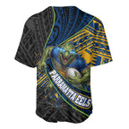 Parramatta Eels Rugby Baseball Jersey Tribal Polynesian Power Art - Lightning Mascot