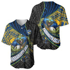 Parramatta Eels Rugby Baseball Jersey Tribal Polynesian Power Art - Lightning Mascot