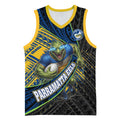 Parramatta Eels Rugby Basketball Jersey Tribal Polynesian Power Art - Lightning Mascot