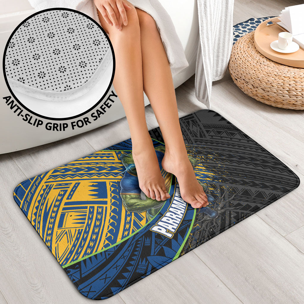 Parramatta Eels Rugby Bathroom Set Tribal Polynesian Power Art - Lightning Mascot