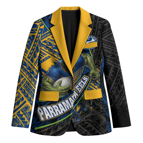 Parramatta Eels Rugby Blazer Tribal Polynesian Power Art - Lightning Mascot