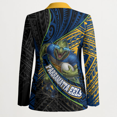 Parramatta Eels Rugby Blazer Tribal Polynesian Power Art - Lightning Mascot