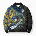 Parramatta Eels Rugby Bomber Puffer Jacket Tribal Polynesian Power Art - Lightning Mascot