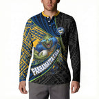 Parramatta Eels Rugby Button Sweatshirt Tribal Polynesian Power Art - Lightning Mascot