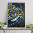 Parramatta Eels Rugby Canvas Wall Art Tribal Polynesian Power Art - Lightning Mascot
