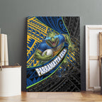 Parramatta Eels Rugby Canvas Wall Art Tribal Polynesian Power Art - Lightning Mascot
