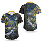Parramatta Eels Rugby Couples Matching Mermaid Dress and Hawaiian Shirt Tribal Polynesian Power Art - Lightning Mascot