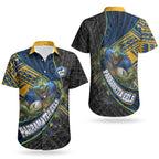 Parramatta Eels Rugby Couples Matching Puletasi and Hawaiian Shirt Tribal Polynesian Power Art - Lightning Mascot