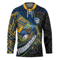 Parramatta Eels Rugby Hockey Jersey Tribal Polynesian Power Art - Lightning Mascot