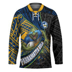 Parramatta Eels Rugby Hockey Jersey Tribal Polynesian Power Art - Lightning Mascot