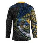 Parramatta Eels Rugby Hockey Jersey Tribal Polynesian Power Art - Lightning Mascot