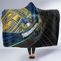 Parramatta Eels Rugby Hooded Blanket Tribal Polynesian Power Art - Lightning Mascot