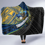 Parramatta Eels Rugby Hooded Blanket Tribal Polynesian Power Art - Lightning Mascot