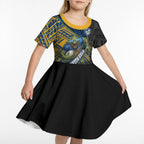 Parramatta Eels Rugby Kid Short Sleeve Dress Tribal Polynesian Power Art - Lightning Mascot