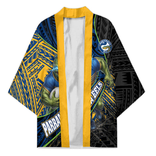 Parramatta Eels Rugby Kimono Tribal Polynesian Power Art - Lightning Mascot
