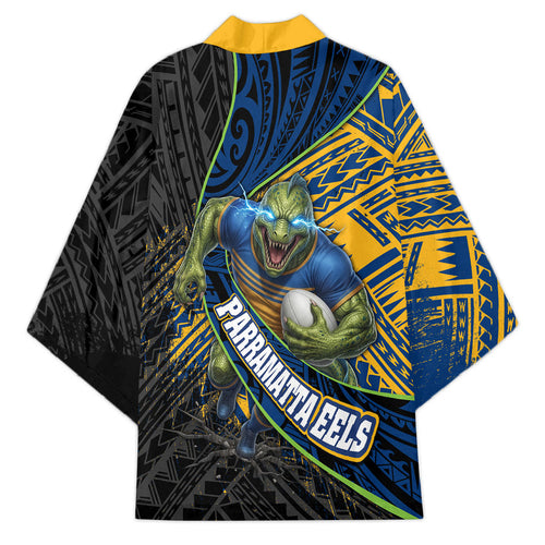 Parramatta Eels Rugby Kimono Tribal Polynesian Power Art - Lightning Mascot