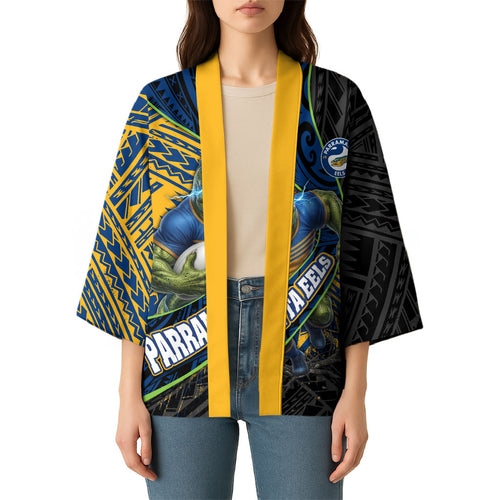 Parramatta Eels Rugby Kimono Tribal Polynesian Power Art - Lightning Mascot