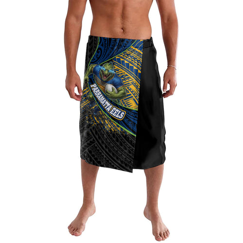 Parramatta Eels Rugby Lavalava Tribal Polynesian Power Art - Lightning Mascot
