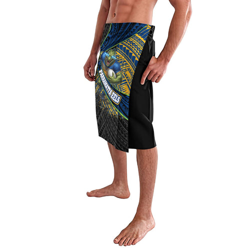 Parramatta Eels Rugby Lavalava Tribal Polynesian Power Art - Lightning Mascot