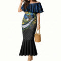 Parramatta Eels Rugby Mermaid Dress Tribal Polynesian Power Art - Lightning Mascot