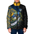 Parramatta Eels Rugby Padded Jacket Tribal Polynesian Power Art - Lightning Mascot