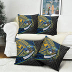 Parramatta Eels Rugby Pillow Cover Tribal Polynesian Power Art - Lightning Mascot