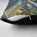 Parramatta Eels Rugby Pillow Cover Tribal Polynesian Power Art - Lightning Mascot