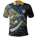 Parramatta Eels Rugby Polo Shirt Tribal Polynesian Power Art - Lightning Mascot