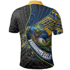 Parramatta Eels Rugby Polo Shirt Tribal Polynesian Power Art - Lightning Mascot