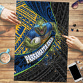 Parramatta Eels Rugby Puzzle Tribal Polynesian Power Art - Lightning Mascot