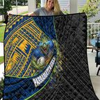 Parramatta Eels Rugby Quilt Tribal Polynesian Power Art - Lightning Mascot