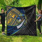 Parramatta Eels Rugby Quilt Tribal Polynesian Power Art - Lightning Mascot