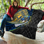 Parramatta Eels Rugby Quilt Tribal Polynesian Power Art - Lightning Mascot