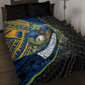 Parramatta Eels Rugby Quilt Bed Set Tribal Polynesian Power Art - Lightning Mascot