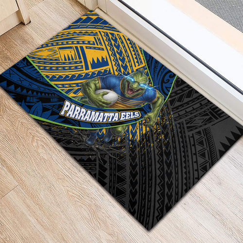 Parramatta Eels Rugby Rubber Doormat Tribal Polynesian Power Art - Lightning Mascot