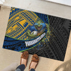 Parramatta Eels Rugby Rubber Doormat Tribal Polynesian Power Art - Lightning Mascot