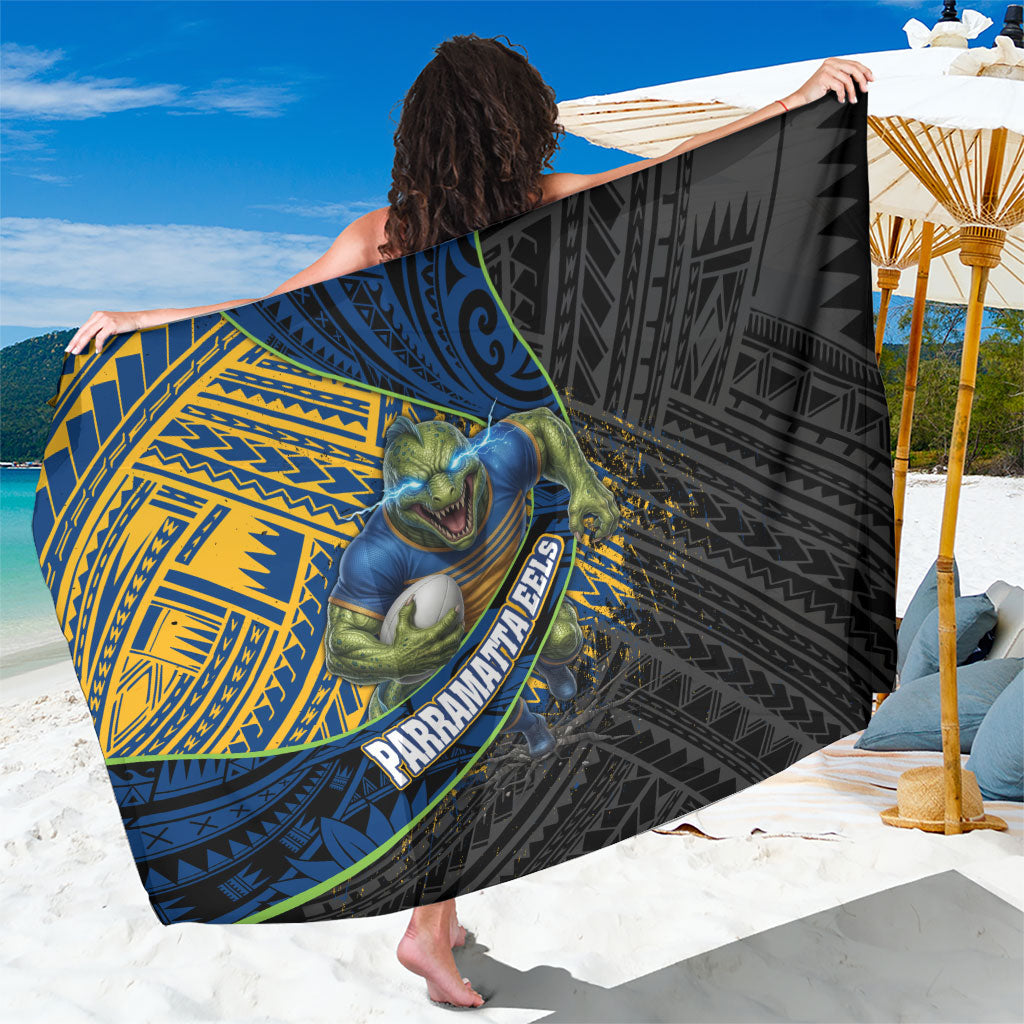 Parramatta Eels Rugby Sarong Tribal Polynesian Power Art - Lightning Mascot