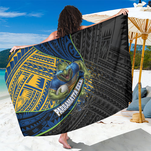 Parramatta Eels Rugby Sarong Tribal Polynesian Power Art - Lightning Mascot