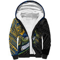 Parramatta Eels Rugby Sherpa Hoodie Tribal Polynesian Power Art - Lightning Mascot