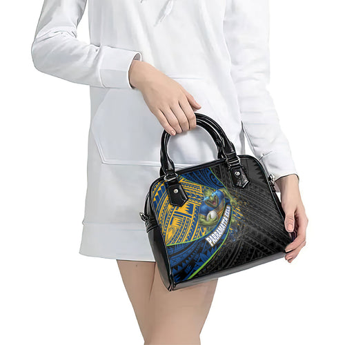 Parramatta Eels Rugby Shoulder Handbag Tribal Polynesian Power Art - Lightning Mascot