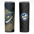 Parramatta Eels Rugby Skinny Tumbler Tribal Polynesian Power Art - Lightning Mascot