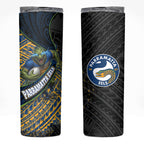 Parramatta Eels Rugby Skinny Tumbler Tribal Polynesian Power Art - Lightning Mascot