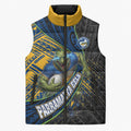 Parramatta Eels Rugby Sleeveless Puffer Jacket Tribal Polynesian Power Art - Lightning Mascot