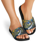 Parramatta Eels Rugby Slide Sandals Tribal Polynesian Power Art - Lightning Mascot