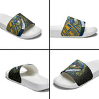 Parramatta Eels Rugby Slide Sandals Tribal Polynesian Power Art - Lightning Mascot