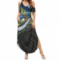 Parramatta Eels Rugby Summer Maxi Dress Tribal Polynesian Power Art - Lightning Mascot