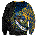 Parramatta Eels Rugby Sweatshirt Tribal Polynesian Power Art - Lightning Mascot