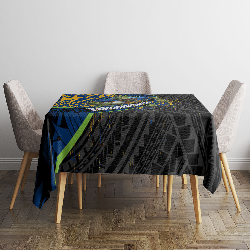 Parramatta Eels Rugby Tablecloth Tribal Polynesian Power Art - Lightning Mascot