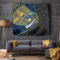 Parramatta Eels Rugby Tapestry Tribal Polynesian Power Art - Lightning Mascot